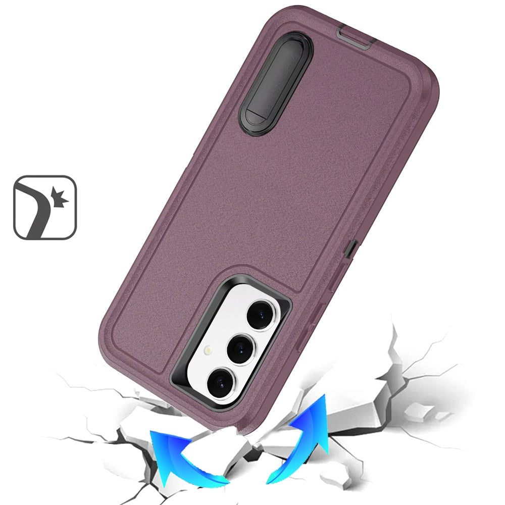 For Samsung Galaxy S26 Hybrid 3 Layers Hard 3in1 Shockproof with Kickstand Heavy Duty Hard TPU Rubber Anti-Drop Case Cover