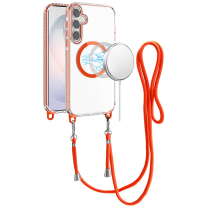 Phone Case for Samsung Galaxy S26 Transparent Magnetic Lanyard Shockproof Hybrid Clear Grip Durable Camera Protection TPU Anti-Slip Design Cover