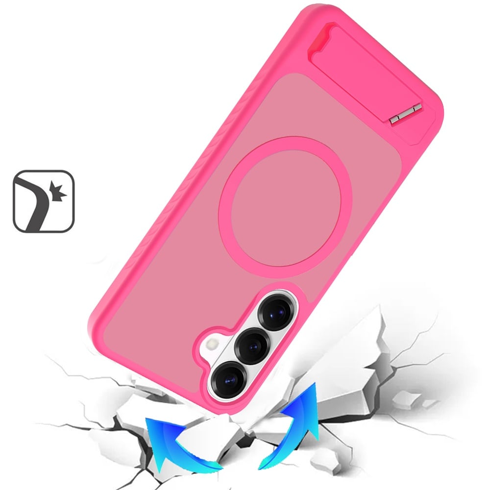Phone Case for Galaxy S26+ / S26 Plus Matte Magnetic Metal Kickstand Shockproof Grip Anti Slip Durable Protective Heavy Duty Hybrid Cover