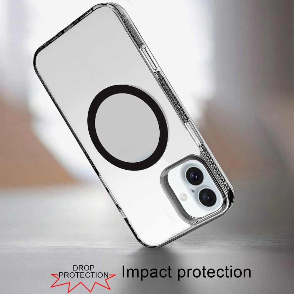 For Apple iPhone 16 Plus MagSafe Compatible Integrated Technology Clean Transparent Hybrid Armor TPU Frame Case Cover Clear