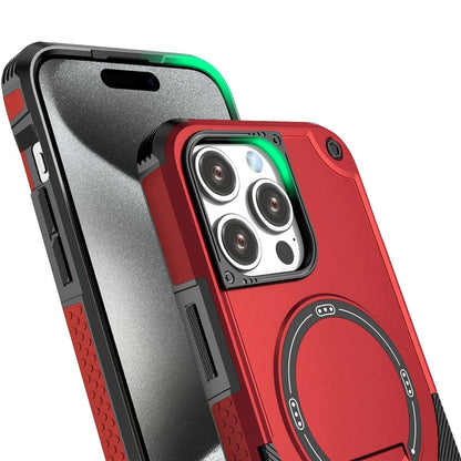 Phone Case for Apple iPhone 15 Pro Max Magnetic Kickstand Rugged Shockproof Armor Grip Anti Slip Heavy Duty Protective Matte Stand Hybrid Cover Red
