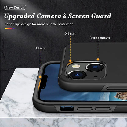 For Gabb Phone 4 Pro Military Grade Hybrid Case with Flat Metal Ring 360° Rotation Kickstand, Slim Fit Back Hard PC Case Cover Black