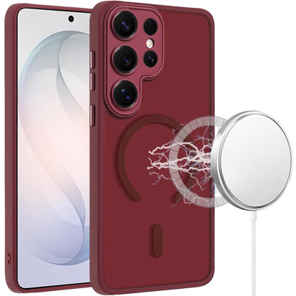 Phone Case for Samsung Galaxy S26 Ultra Matte Frosted Magnetic Back Hybrid Hard PC Soft TPU Camera Protection Slim Shock Absorbing Anti Fingerprint Cover