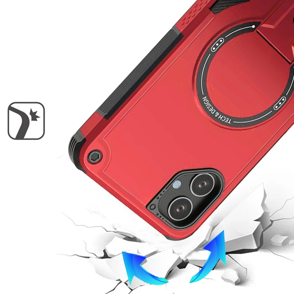 Phone Case for Samsung Galaxy A08 4G, A07 5G, A07 4G Magnetic Kickstand Rugged Shockproof Armor Grip Anti Slip Heavy Duty Protective Matte Stand Hybrid Cover