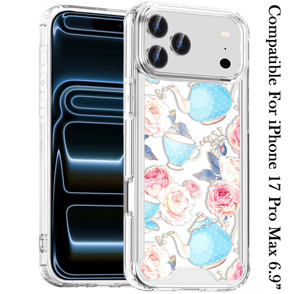 For Apple iPhone 17 Pro Max (6.9") Beautiful TPU Design, Slim Shockproof Soft Cover for Women and Girls, Stylish Protective Case Cover