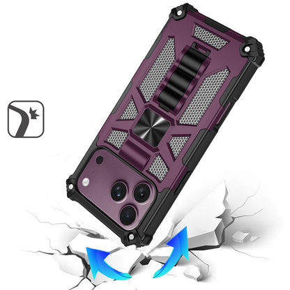 Phone Case for Apple iPhone 18 Pro Built in Magnetic Hiden Kickstand Shockproof Rugged Armor Grip Hybrid Heavy Duty Anti Slip Protective Style Cover