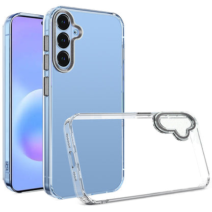 Phone Case for Samsung Galaxy A57 Transparent Clear Hybrid Metal Button Camera Guard Shockproof Gummy TPU Slim Protective Grip Cover