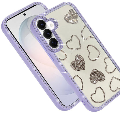 Phone Case for Samsung Galaxy S26 FE /S26 Fan Edition Spread Love Hearts Glitter Shimmer Bling Diamond Edge Shockproof Hybrid Stylish Protective Slim Grip Designer Cover