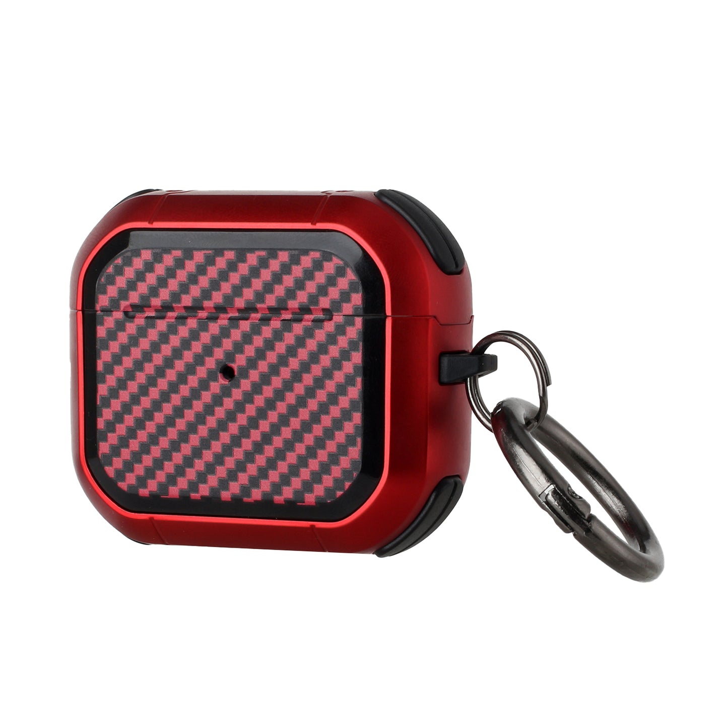 For Airpods Pro 3 (2025) Full-Body Rugged Protective Carbon Fiber with Keychain [Front LED Visible] Hybrid Slim Shockproof Case Cover