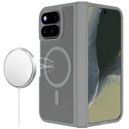 Phone Case for Google Pixel 11 Pro Fold Premium Matte Magnetic Foldable Hybrid Central Axis Hinge Protection Shock Absorbing TPU Slim Fit Hard PC Cover