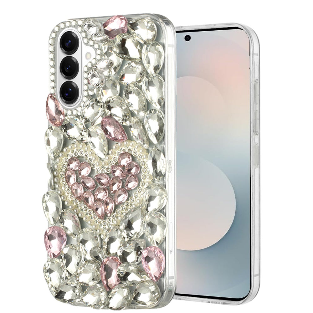 For Samsung Galaxy S26 Bling Crystal 3D Full Diamonds Luxury Sparkle Rhinestone Hybrid Protective Case Cover