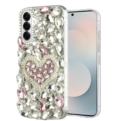 For Samsung Galaxy S26 Bling Crystal 3D Full Diamonds Luxury Sparkle Rhinestone Hybrid Protective Case Cover