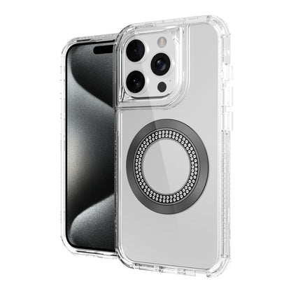 For Apple iPhone 17 Pro Max Magnetic Circle Compatible with Magsafe, Hybrid Chrome 3in1 Transparent Shockproof TPU Bumper Case Cover