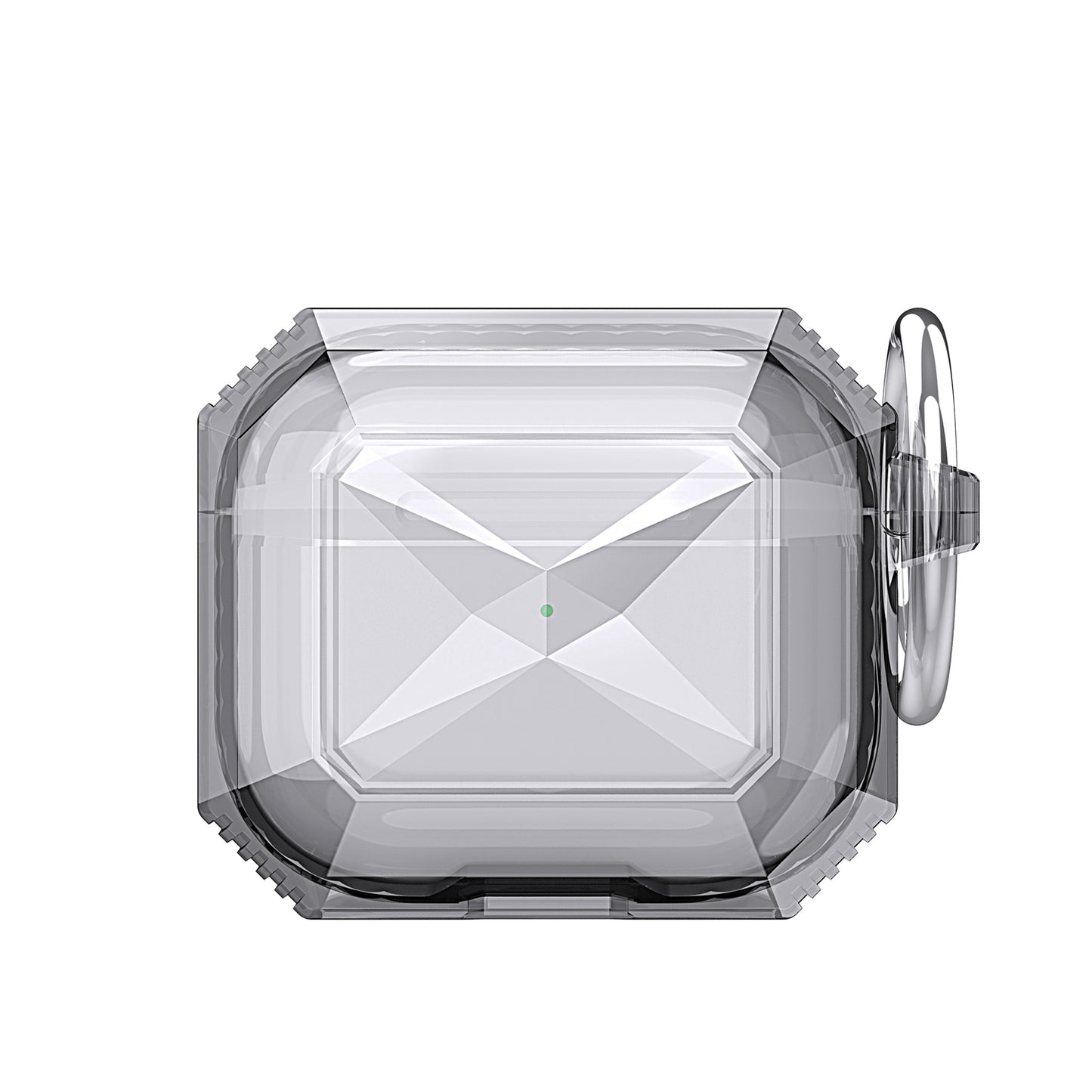 For Airpods Pro 3 (2025) Transparent Diamond Clear Design Shock-Resistant Dustproof [Visible Front LED] [Wireless Charging] with Carabiner Case Cover