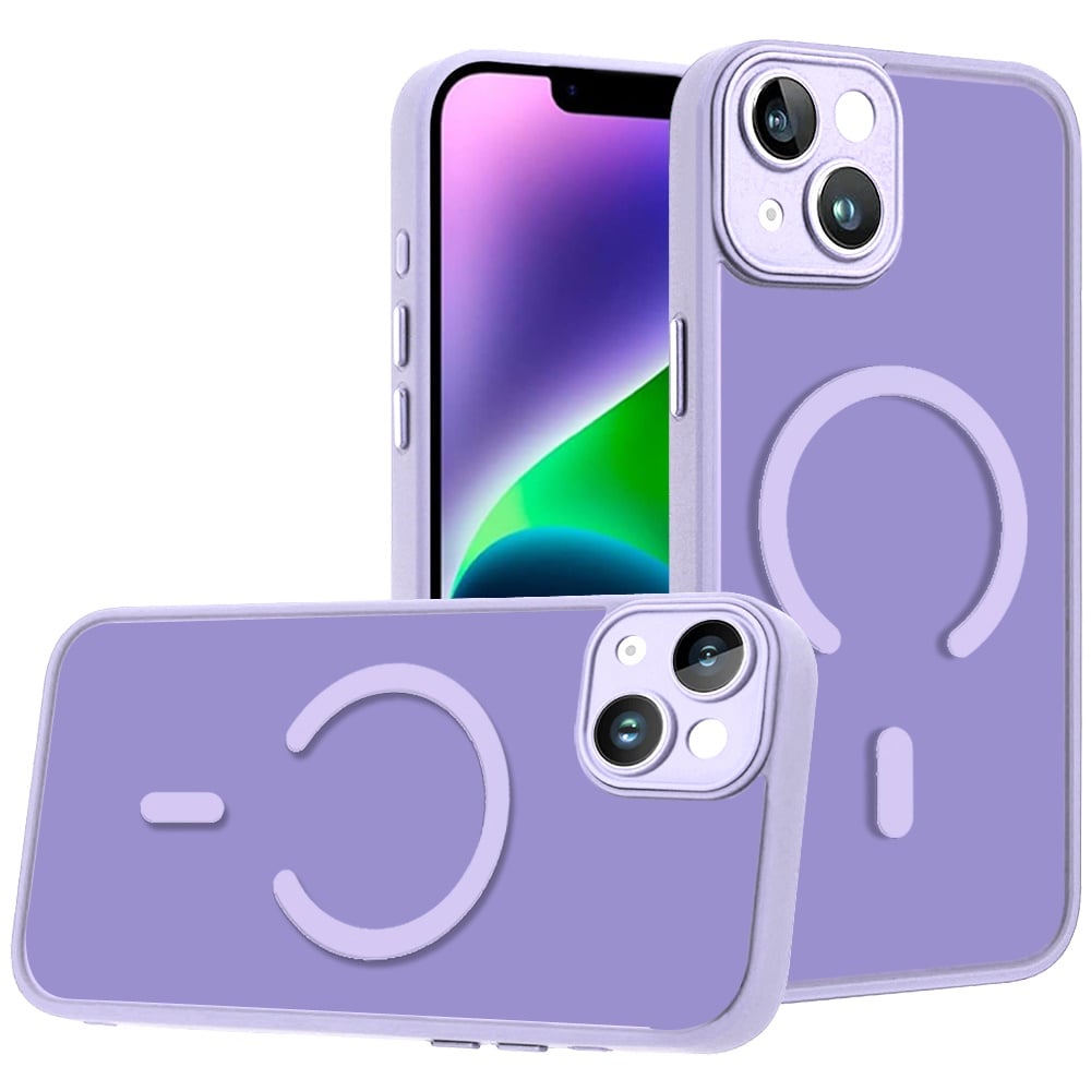 Phone Case for Apple iPhone 14 /iPhone 13 Matte Frosted Magnetic Back Hybrid Hard PC Soft TPU Camera Protection Slim Shock Absorbing Anti Fingerprint Cover