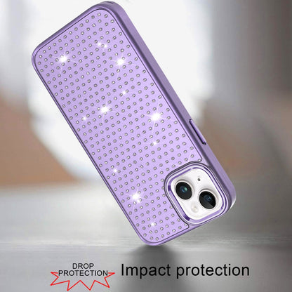 For Apple iPhone 14 /13 Bling Diamond Metallic, Full Sparkle Chrome Edged Hybrid Protective Shockproof Case Cover