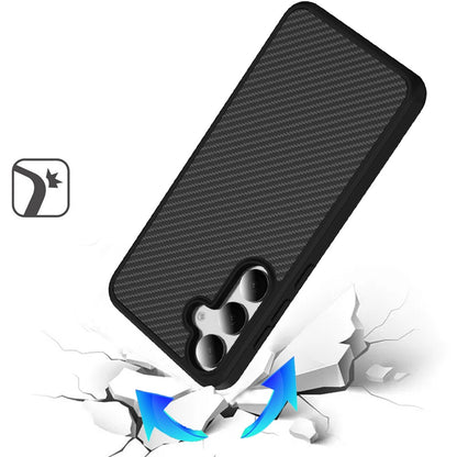 For Samsung Galaxy S26+ / S26 Plus Carbon Fiber Design with Magnetic HQ 2.0mm Thick Hybrid Shockproof Rubber Hard PC Case Cover
