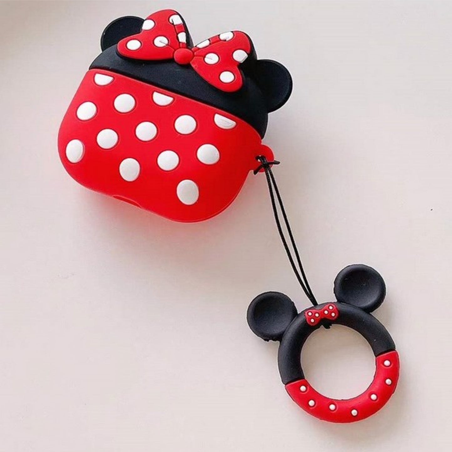 For Airpods Pro 3 Hybrid Cute 3D Fun Design Silicone Skin Cartoon Animal with Keychain Buckle Holder Rubber TPU Soft Case Cover Minnie