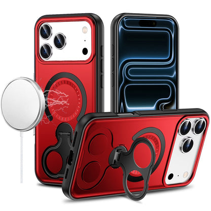 Hybrid with Invisible 2 Hole Ring Stand Magnetic back Car Mount Friendly Protector
