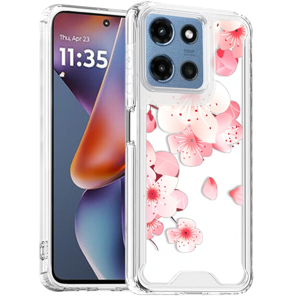 Phone Case for Motorola Moto G 5G 2026/ Moto G 5G 2025 Beautiful Floral TPU Shockproof Hybrid Rubber PC Slim Lightweight Protective Designer Pattern Cover