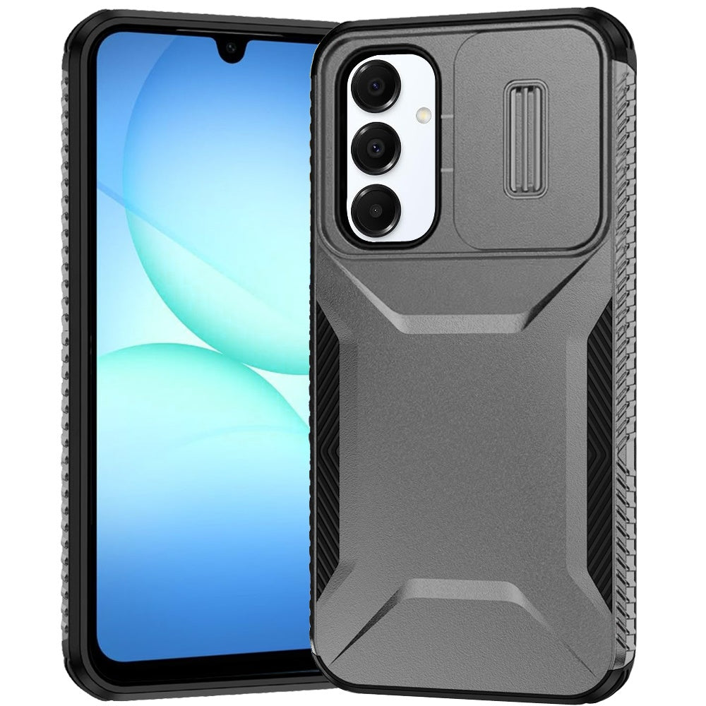 For Samsung Galaxy A17 5G Slim Fit Shockproof Hybrid with Slide Camera Window Covering, Rugged Tpu Silicone Hard PC Bumper Case Cover