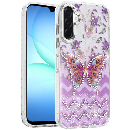 Butterfly Resin Epoxy Diamond Bling Metal Edge Shockproof Hybrid Luxury Protective Durable Stylish Fashion Grip