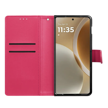 Phone Case for Motorola Razr Fold 2026 Leather Wallet Folio Credit Card Holder with Magnetic Closure Wrist Strap Classic Flip Design Storage Slots Cover