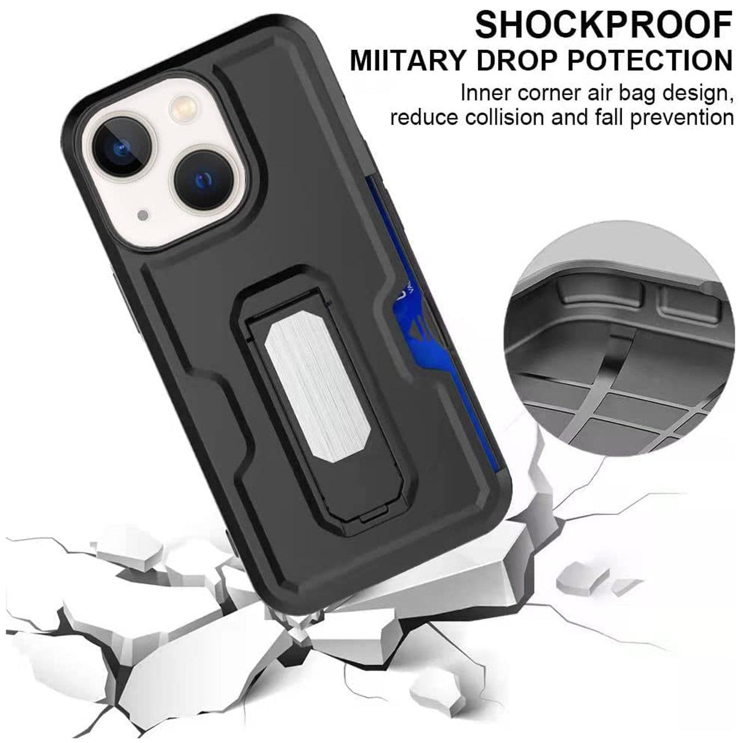 Phone Case Cover for Motorola Moto G Stylus 5G 2026 Hybrid Wallet Case with Invisible ID Card Slot, Kickstand, Holster Belt Clip, Heavy-Duty Protection Cover Black