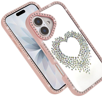 Phone Case for Apple iPhone 17 Angel Hearts Glitter Shimmer Diamond Edge Sparkle Hybrid Shockproof AntiSlip Grip Fashion Stylish Protective Bumper Cover