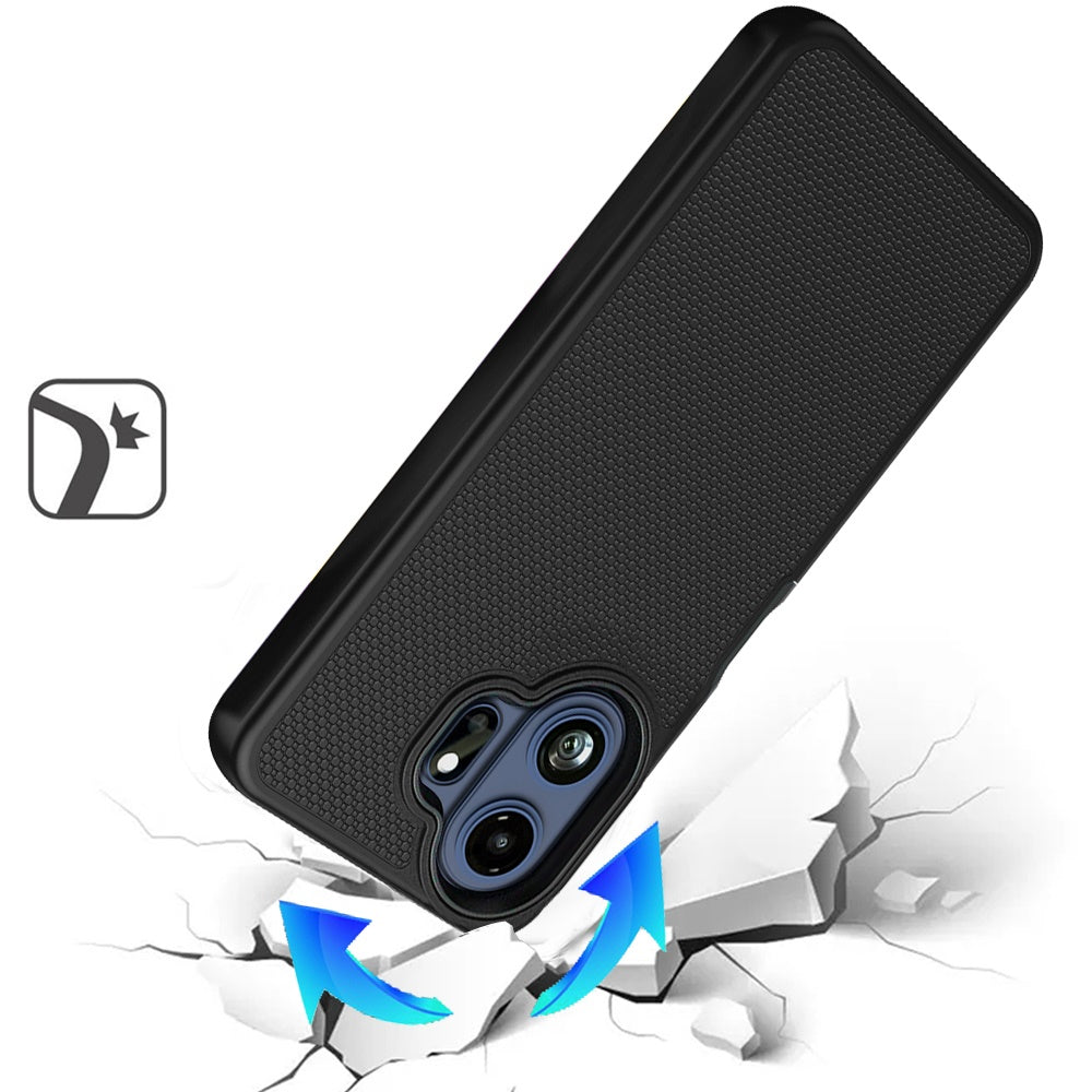 Phone Case for TCL 70 Pro Textured Dotted Hybrid Dual Layers Rugged TPU Shock Absorbing Reinforced Bumper Non Slip Grip Cover