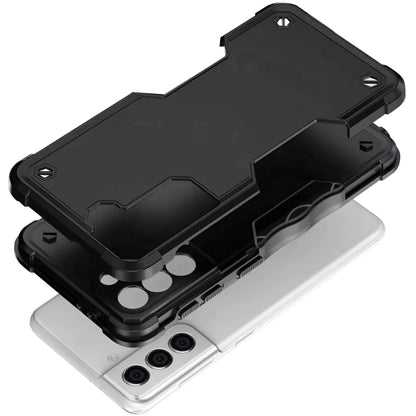 For Samsung Galaxy S22+ / S22 Plus Slim Tough Shockproof Hybrid Heavy Duty 2in1 Dual Layer TPU Bumper Rugged Rubber Defend Armor Case Cover Black