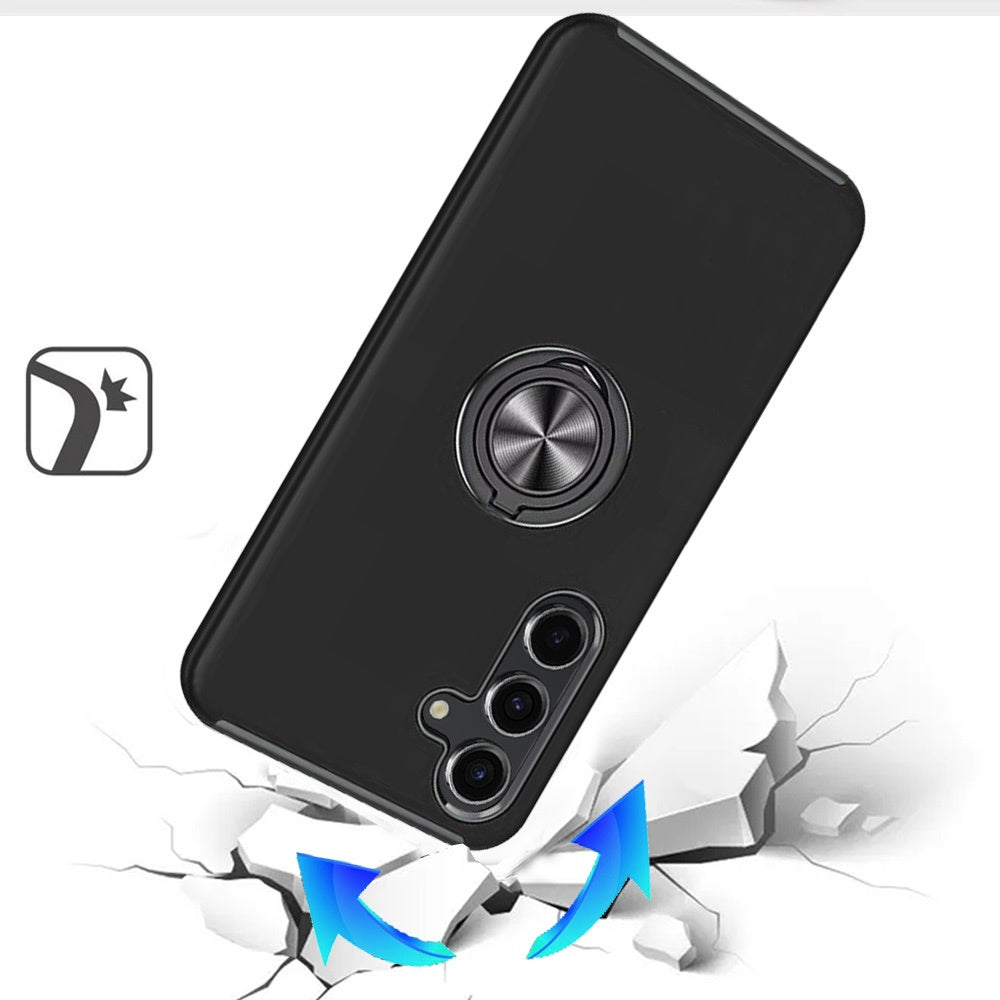 For Samsung Galaxy S26+ / S26 Plus Hybrid 360 Degree Rotatable Metal Invisible Ring Stand Holder Slim Fit Magnetic Car Mount Shockproof Case Cover