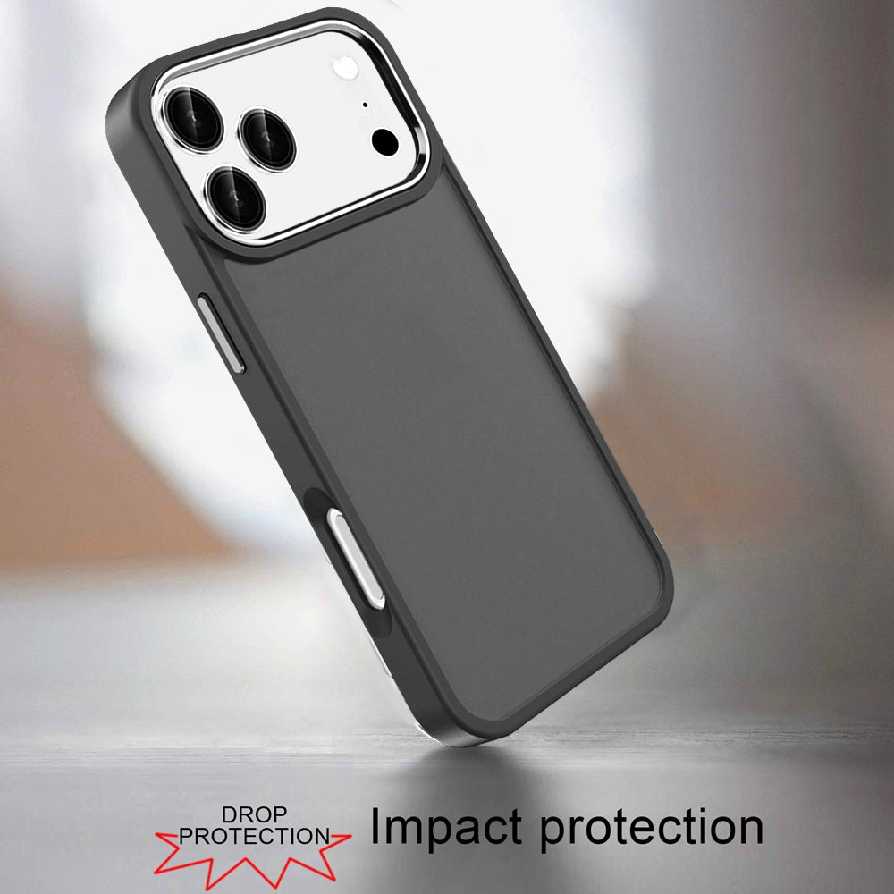 For Apple iPhone 17 Pro Max (6.9") Slim Fit Thin Hybrid,Frosted Matte Polished Acrylic Hard PC with TPU Rubber Frame Case Cover Beige