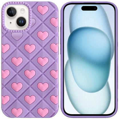 Phone Case for iPhone 15 Fashionable Silicone Textured Decorative Design Pattern Protective Rubber TPU Hybrid Protection Cover