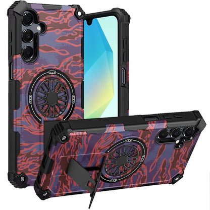 For Samsung Galaxy A16 5G Texture Design Stylish Invisible Kickstand Case, MagSafe Compatible Hybrid Shockproof Cover, Car Mount Friendly Case Cover