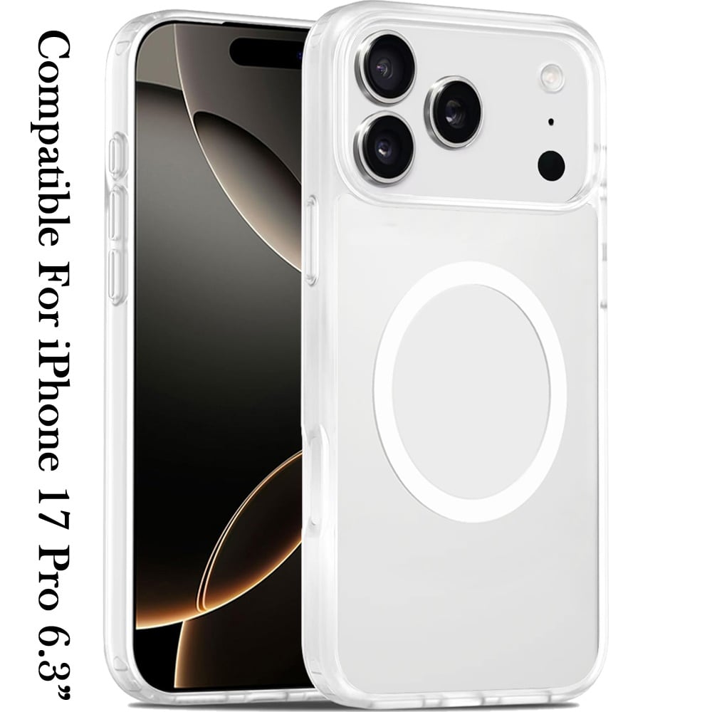 Phone Case for Apple iPhone 17 Pro Magnetic Matte Hybrid Shockproof Smooth Grip Durable Camera Protection Anti-Slip Soft Touch TPU Armor Cover