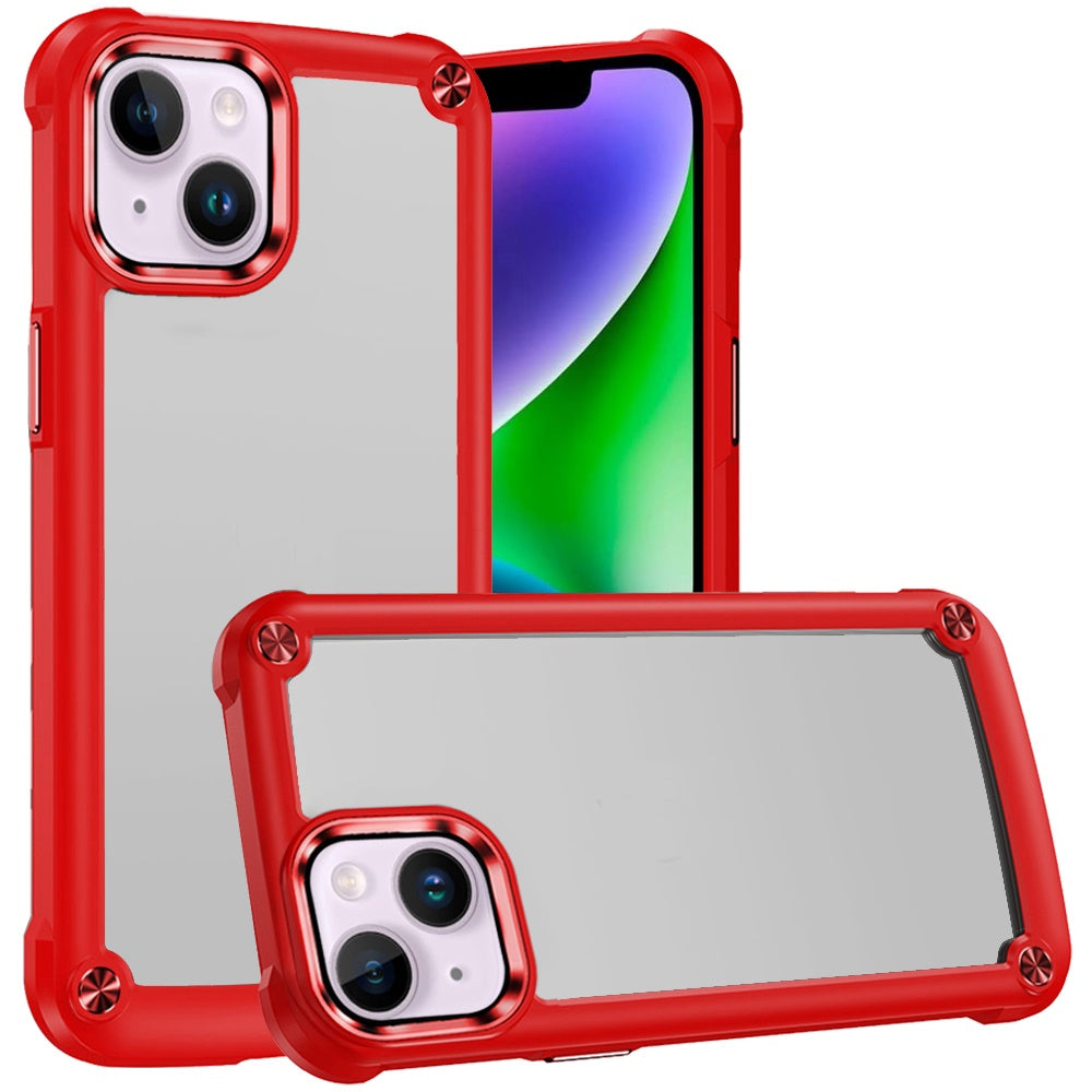 Phone Case for iPhone 14/13 Hybrid Epoxy Glitter Shiny Flower Design Stylish Fashion Case, Magnetic MagSafe Compatible, Shockproof Cover Red