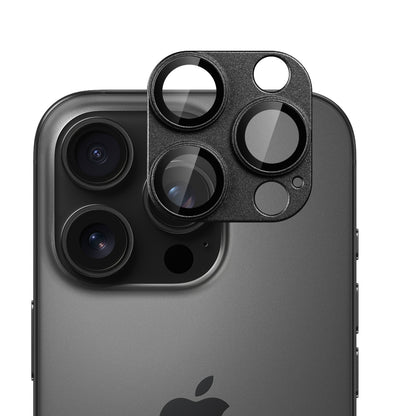 Camera Lens Protector for Apple iPhone 15 Pro Max Camera Lens Protector Tempered Glass Metal Frame Scratch Resistant HD Clear Precision Fit