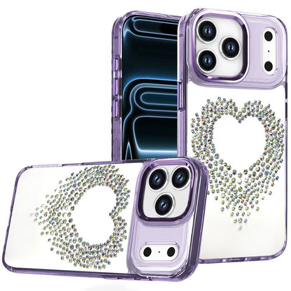 Phone Case for Apple iPhone 18 Pro Max Angel Hearts Bling Shimmer Colorful Glitter Chrome Edge Shockproof Stylish Hybrid Design Cover