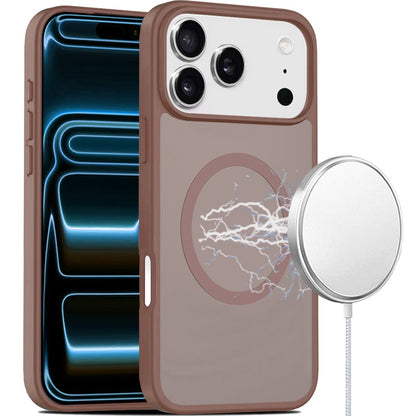 Phone Case for Apple iPhone 18 Pro Max Magnetic Matte Hybrid Shockproof Smooth Grip Durable Camera Protection Anti-Slip Soft Touch TPU Armor Cover Brown