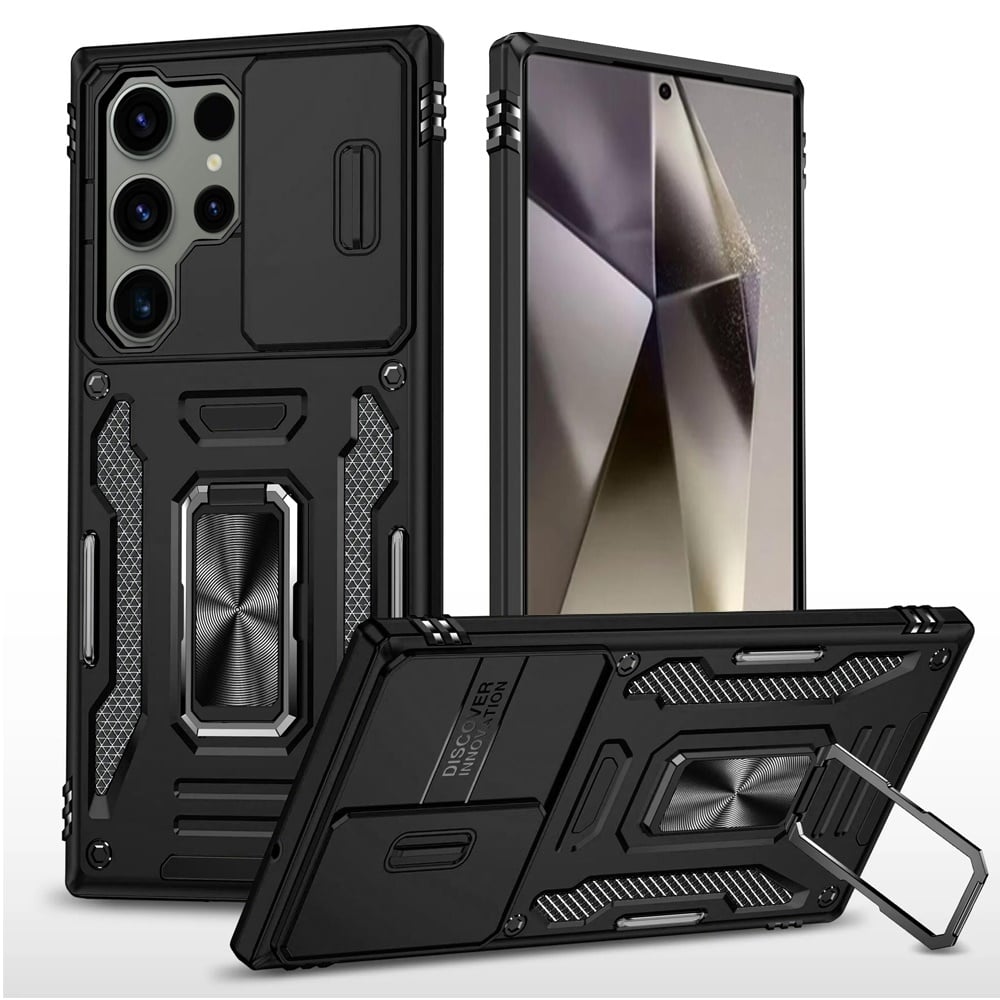 Tough Metal Ring Shockproof Sliding Camera Window Hybrid Armor Rugged Anti Slip Heavy Duty Grip