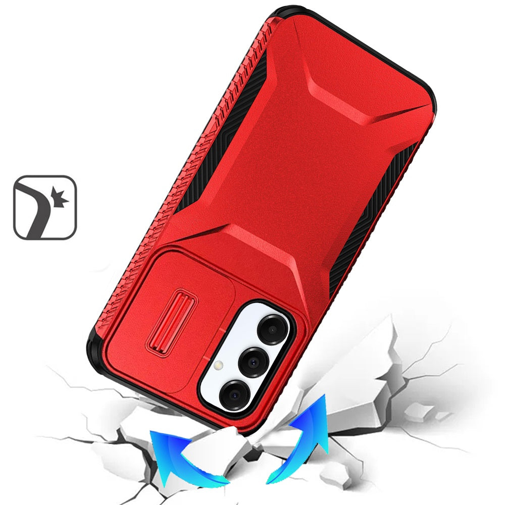 For Samsung Galaxy A17 5G Slim Fit Shockproof Hybrid with Slide Camera Window Covering, Rugged Tpu Silicone Hard PC Bumper Case Cover