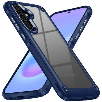 Phone Case for Samsung Galaxy A57 Transparent Hybrid Metal Button Camera Edge Shockproof Bumper Frame TPU Protective Slim Grip Durable Cover