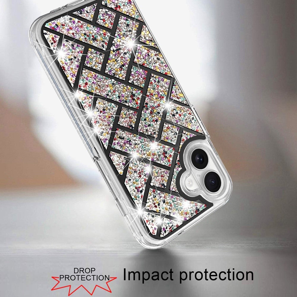 For Apple iPhone 17E /16E Bling Hybrid Shockproof Protective Design Stylish Glitter Finish Durable Grip Protection Case Cover