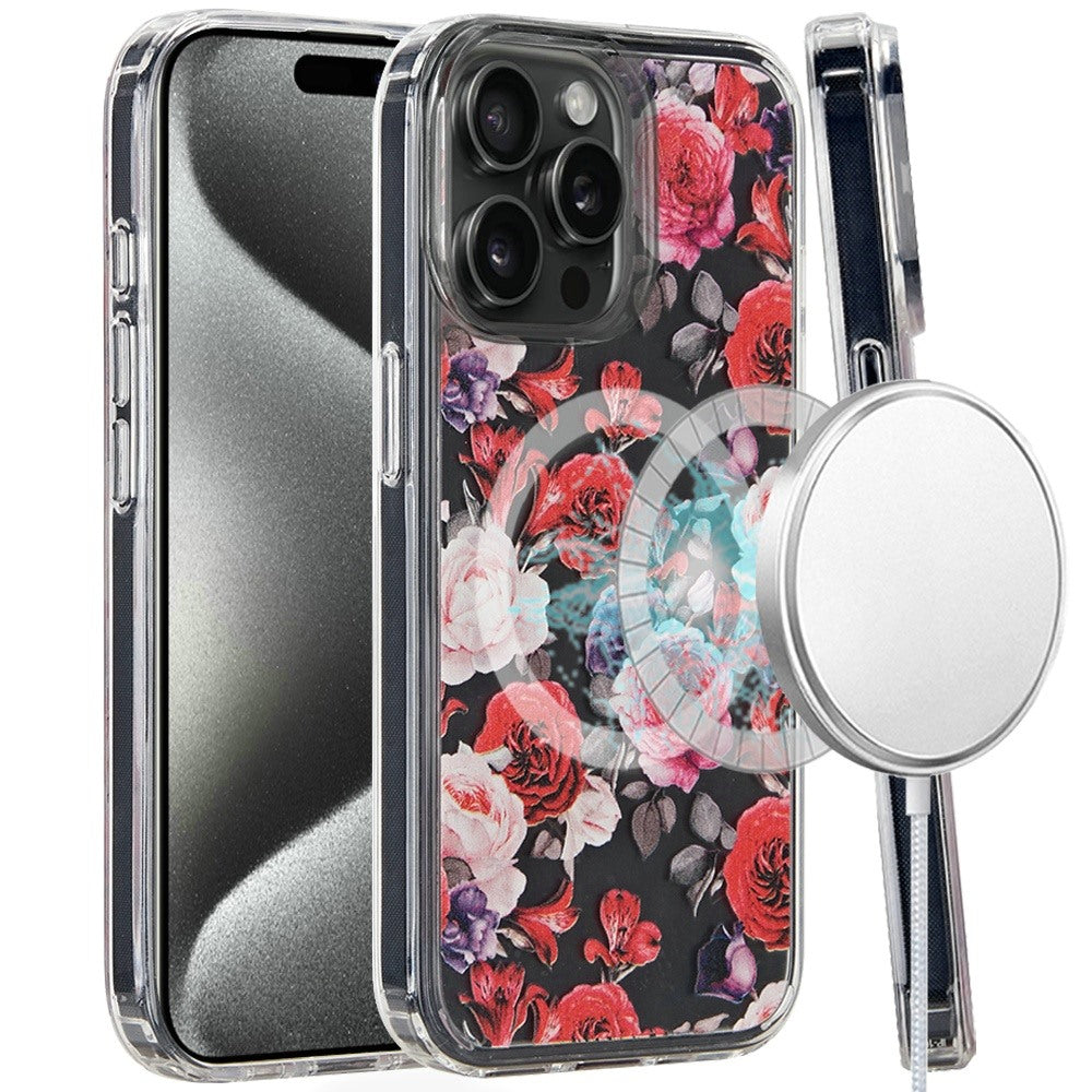 For Apple iPhone 16 Pro (6.3") Magsafe Case Cute Pattern Design Durable Shockproof SlimTPU Hard Back [Compatible with Magsafe] Case Cover
