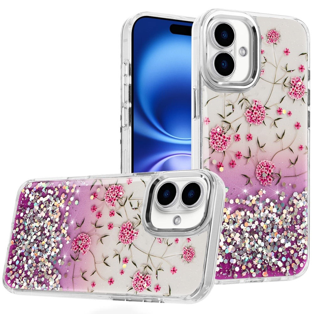 For Apple iPhone 17 (6.3") Fashion Beautiful Epoxy Design Hybrid Fashion Stylish TPU Protective, Shockproof Hybrid PC Case Cover