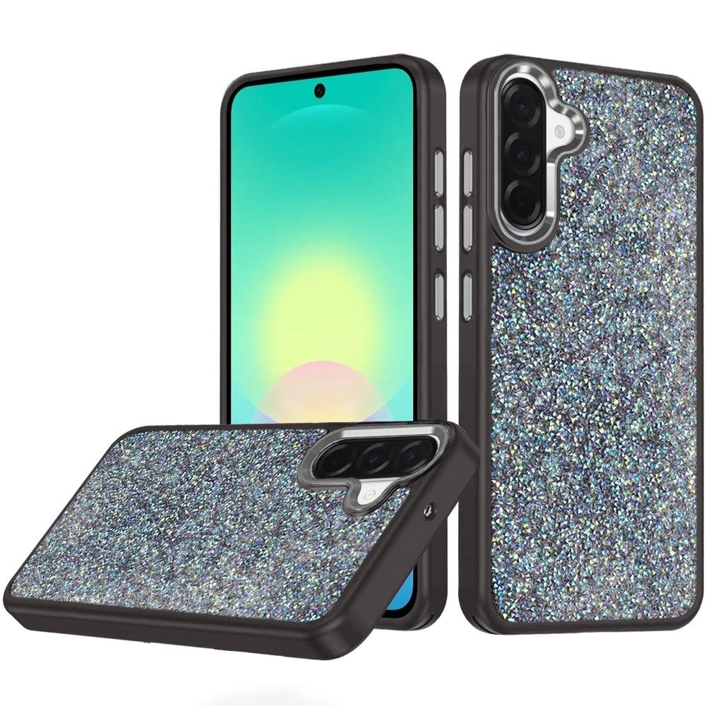 Phone Case for Samsung Galaxy A27 Crystal Glass Bling Diamond Metallic Edge Shockproof Durable Protective Clear Hybrid Stylish Premium Design Cover