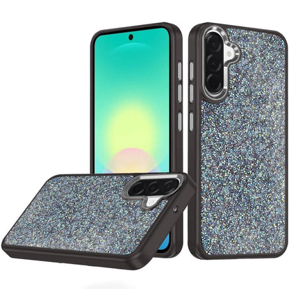 Phone Case for Samsung Galaxy A27 Crystal Glass Bling Diamond Metallic Edge Shockproof Durable Protective Clear Hybrid Stylish Premium Design Cover