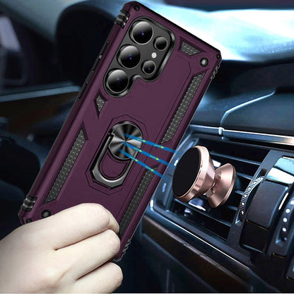 Phone Case for Samsung Galaxy S26 Ultra Rotatable Ring Stand Shockproof Hybrid Armor Anti Slip Heavy Duty Fit Magnetic Car Mount Durable Grip Cover Purple