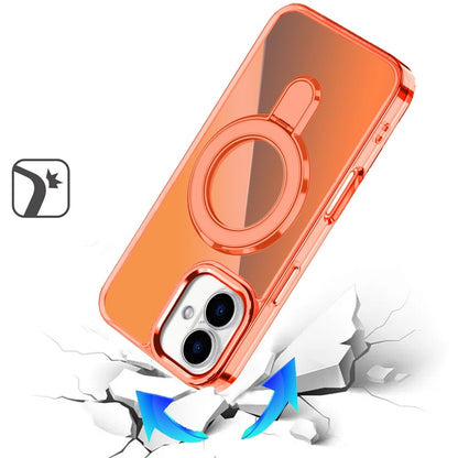 Phone Case for Apple iPhone 18/ iPhone 17 Chrome Magnetic Ring Stand Rotational Shockproof Hybrid Kickstand Metal Finish Rugged Drop Protection Armor Cover